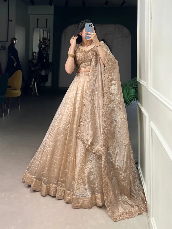 Cream_Silk_Lehenga_Fabric_For_Women