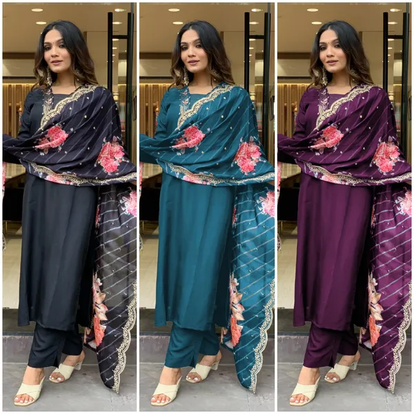 Black_Silk_Lotus_Kurta_For_Women