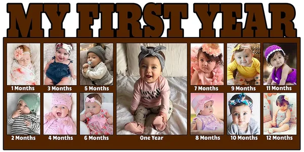Mutlicolor_Customized_Photo_Frame_For_First_Year_Baby_12_Months_Photo_Frame_1St_Frames_13_Pics_Customised_For_Gifts_Happy_Birthday_Customized_Collage_Frame_Best_Gift_For_Sister_Brother