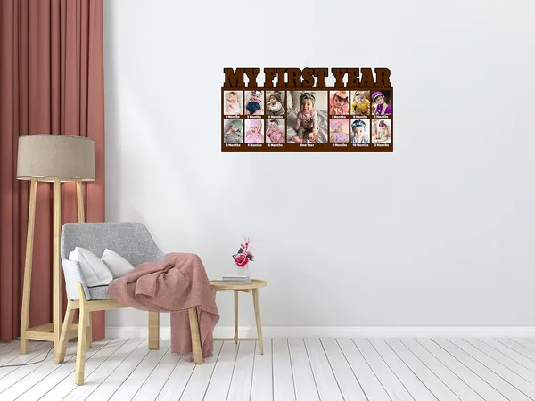 Mutlicolor_Customized_Photo_Frame_For_First_Year_Baby_12_Months_Photo_Frame_1St_Frames_13_Pics_Customised_For_Gifts_Happy_Birthday_Customized_Collage_Frame_Best_Gift_For_Sister_Brother