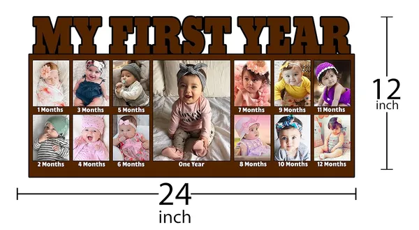 Mutlicolor_Customized_Photo_Frame_For_First_Year_Baby_12_Months_Photo_Frame_1St_Frames_13_Pics_Customised_For_Gifts_Happy_Birthday_Customized_Collage_Frame_Best_Gift_For_Sister_Brother