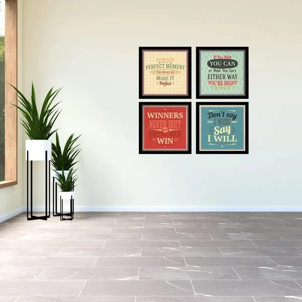 Shri_Kanth_Art_Wall_Poster_with_Frame_I_Will_Motivation_Quotes_Framed_Painting/Posters_for_Room_Decoration,_Set_of_4_Home,_Office_&_Room_Wall_Decoration_Inspirational_Frames_-_(10_x_12_inch)