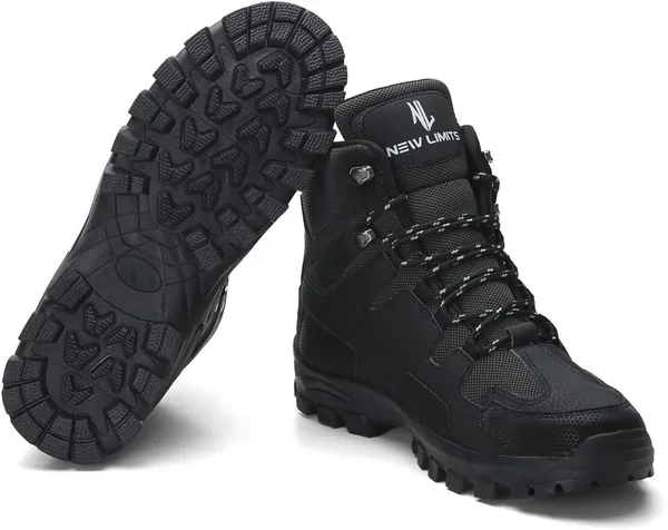Black_Pu_Leather_Soft_Cushion_Insole_Hiking_&_Trekking_Shoes_For_Men