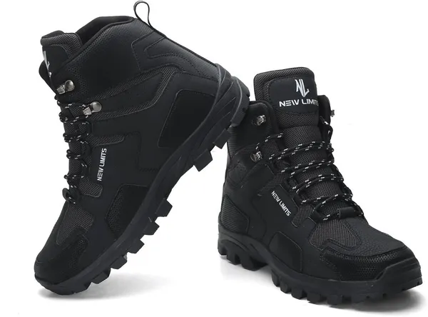 Black_Pu_Leather_Soft_Cushion_Insole_Hiking_&_Trekking_Shoes_For_Men