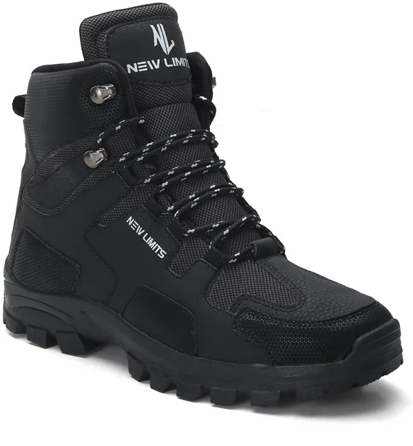Black_Pu_Leather_Soft_Cushion_Insole_Hiking_&_Trekking_Shoes_For_Men