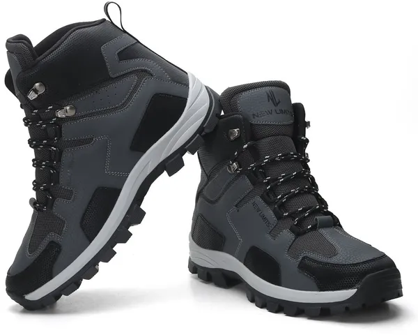 Grey_Pu_Leather_Soft_Cushion_Insole_Hiking_&_Trekking_Shoes_For_Men