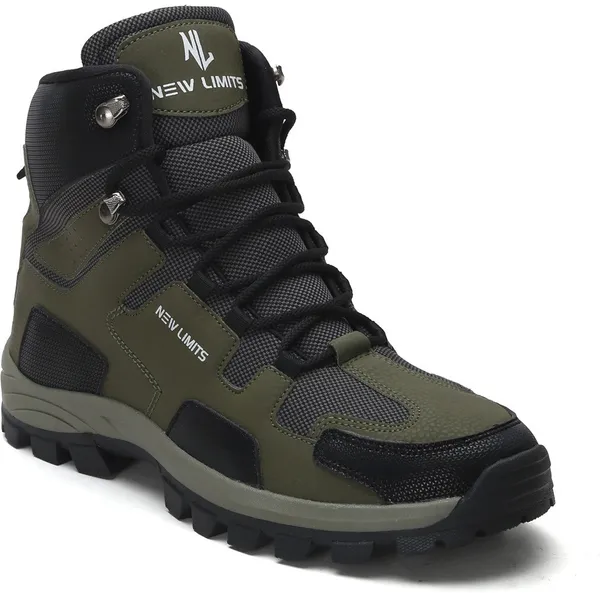 Olive_Pu_Leather_Soft_Cushion_Insole_Hiking_&_Trekking_Shoes_For_Men