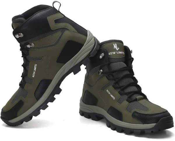 Olive_Pu_Leather_Soft_Cushion_Insole_Hiking_&_Trekking_Shoes_For_Men
