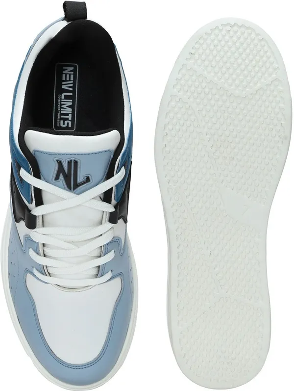 White_&_Blue_Pu_Leather_Soft_Cushion_Insole_Lining_Sneakers_For_Men
