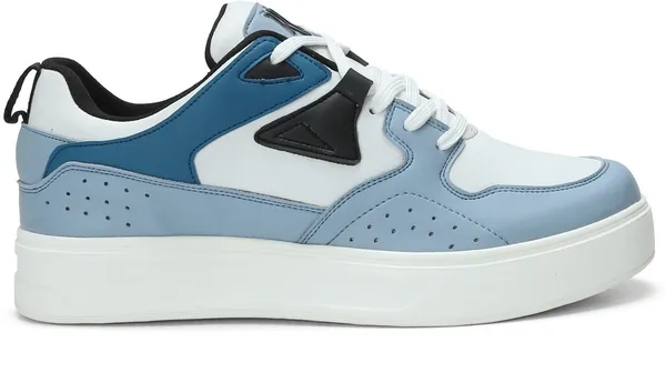 White_&_Blue_Pu_Leather_Soft_Cushion_Insole_Lining_Sneakers_For_Men