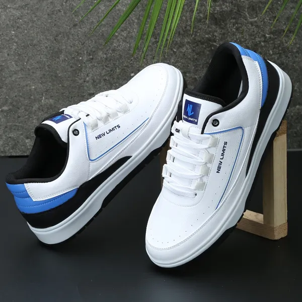 White_&_Blue_Pu_Leather_Soft_Cushion_Insole_Lining_Walking_Shoes_For_Men