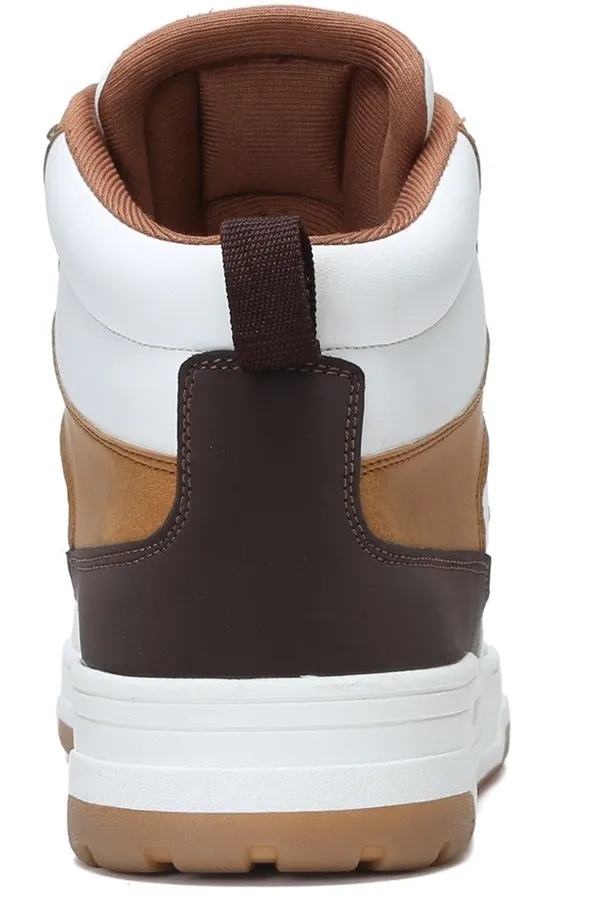 White_&_Beige_Pu_Leather_Soft_Cushion_Insole_Sneakers_For_Men