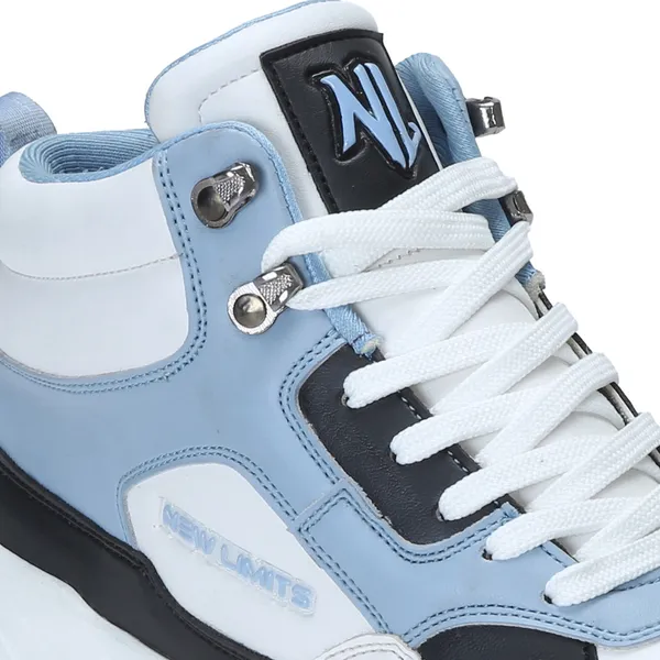White_&_Blue_Pu_Leather_Soft_Cushion_Insole_Sneakers_For_Men