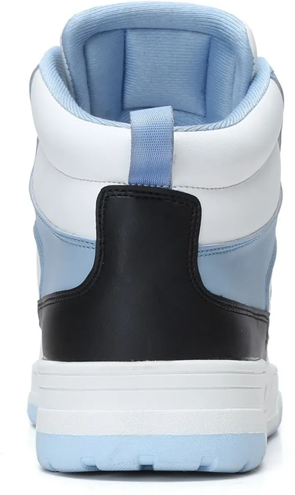 White_&_Blue_Pu_Leather_Soft_Cushion_Insole_Sneakers_For_Men