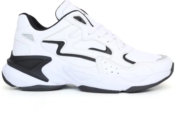 White_&_Black_Pu_Leather_Soft_Cushion_Insole_Running_Shoes_For_Men