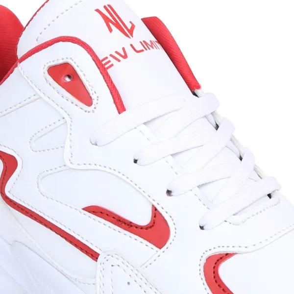 White_&_Red_Pu_Leather_Soft_Cushion_Insole_Running_Shoes_For_Men