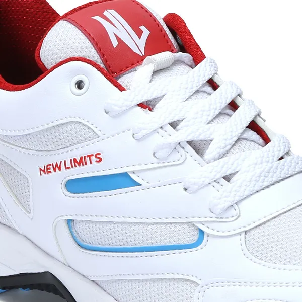 White,Red_&_Blue_Pu_&_Mesh_Soft_Cushion_Insole_Cricket_Shoes_For_Men