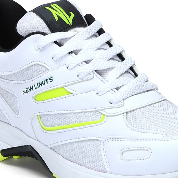 White_&_Green_Pu_&_Mesh_Soft_Cushion_Insole_Cricket_Shoes_For_Men