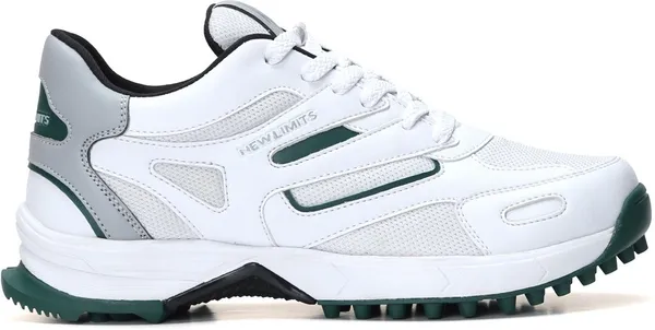 White_&_Grey_Pu_&_Mesh_Soft_Cushion_Insole_Cricket_Shoes_For_Men