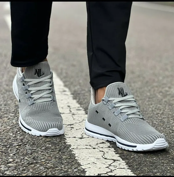 Grey_Mesh_Soft_Cushion_Insole_Walking_Shoes_For_Men