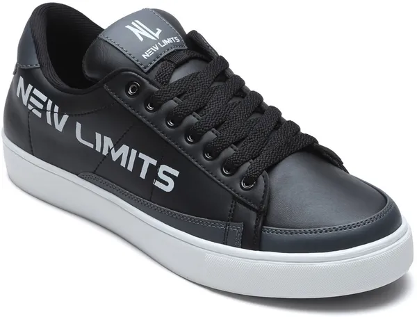 Black_Pu_Leather_Soft_Cushion_Insole_Sneakers_For_Men