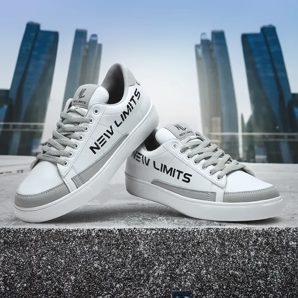 White_Pu_Leather_Soft_Cushion_Insole_Sneakers_For_Men