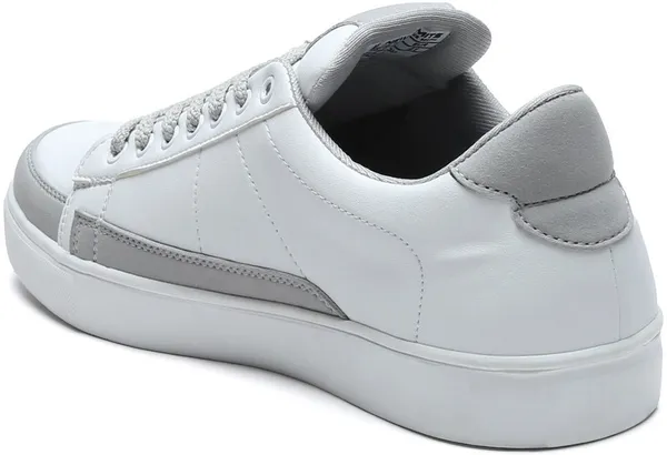 White_Pu_Leather_Soft_Cushion_Insole_Sneakers_For_Men