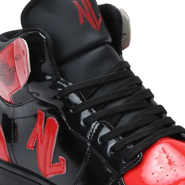 Black_&_Red_Pu_Leather_Soft_Cushion_Insole_Sneakers_For_Men
