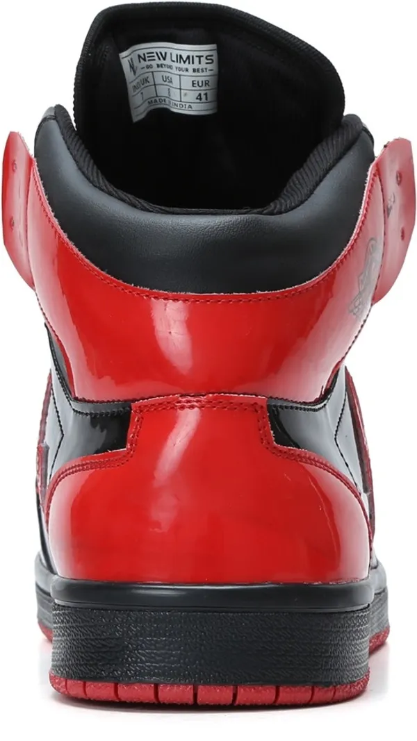 Black_&_Red_Pu_Leather_Soft_Cushion_Insole_Sneakers_For_Men