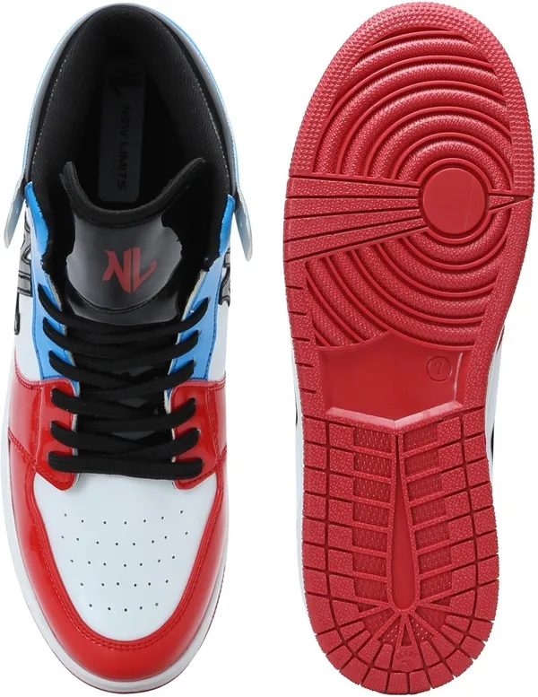 White,_Red_&_Blue_Pu_Leather_Soft_Cushion_Insole_Sneakers_For_Men