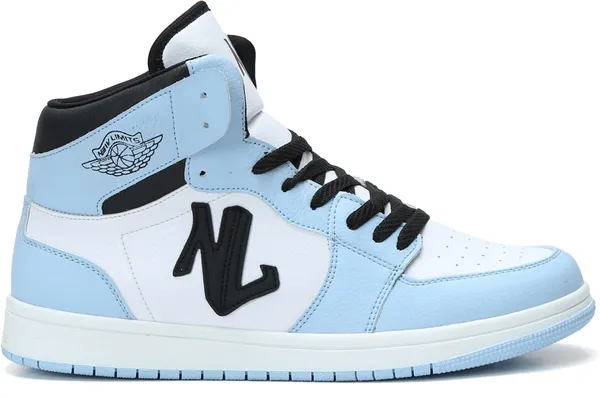 White_&_Blue_Pu_Leather_Soft_Cushion_Insole_Sneakers_For_Men