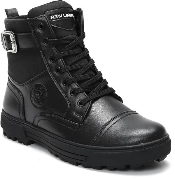 Black_Pu_Leather_Soft_Cushion_Insole_Lining_Boots_For_Men