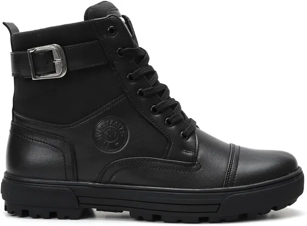 Black_Pu_Leather_Soft_Cushion_Insole_Lining_Boots_For_Men