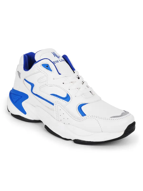 White_&_Blue_Pu_Leather_Soft_Cushion_Insole_Running_Shoes_For_Men
