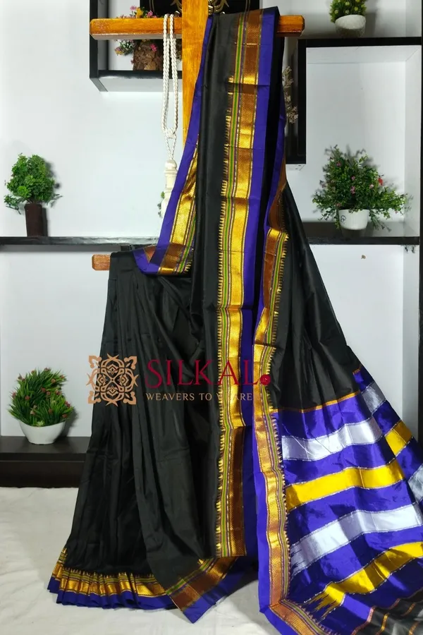 Ilkal_Plain_Mercerised_Silk_Saree_Saree_Code-_SKL1837