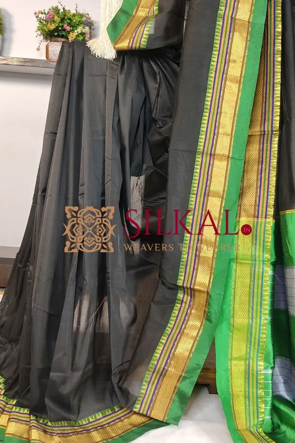 Ilkal_Plain_Mercerized_Silk_Saree_Code-_SKL3074