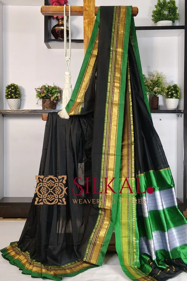 Ilkal_Plain_Mercerized_Silk_Saree_Code-_SKL3074
