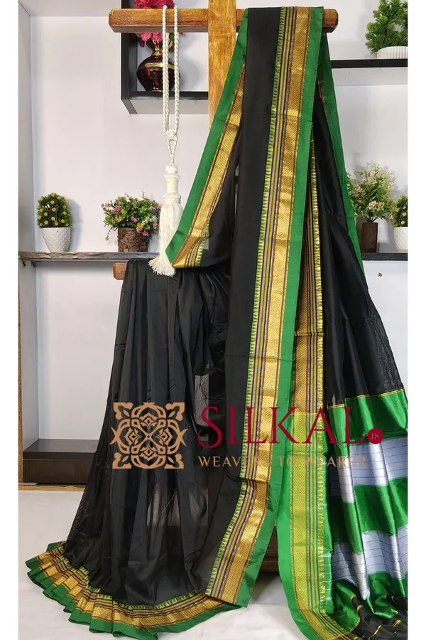Ilkal_Plain_Mercerized_Silk_Saree_Code-_SKL3074