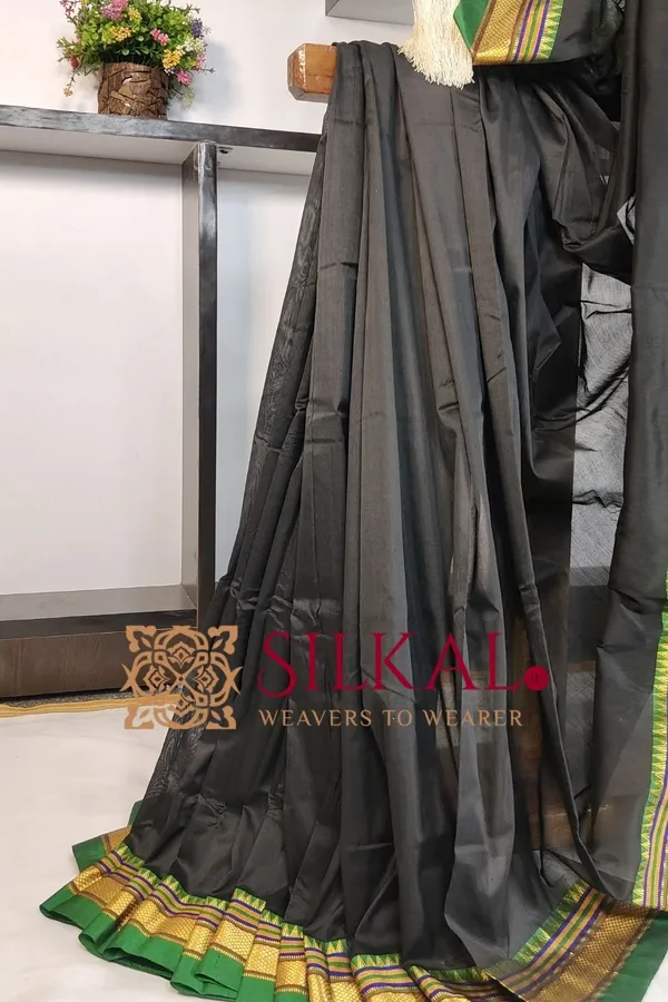 Ilkal_Plain_Mercerized_Silk_Saree_Code-_SKL3074