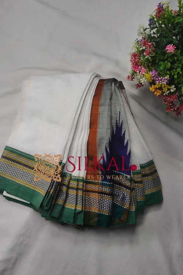Flag_Color_Handloom_Cotton_Silk_Saree_SKL03844