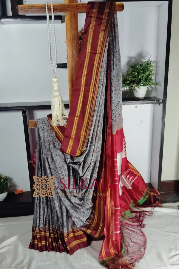 Handloom_Print_Viscose_Silk_Gayatri_Border_Saree__SKL_1955