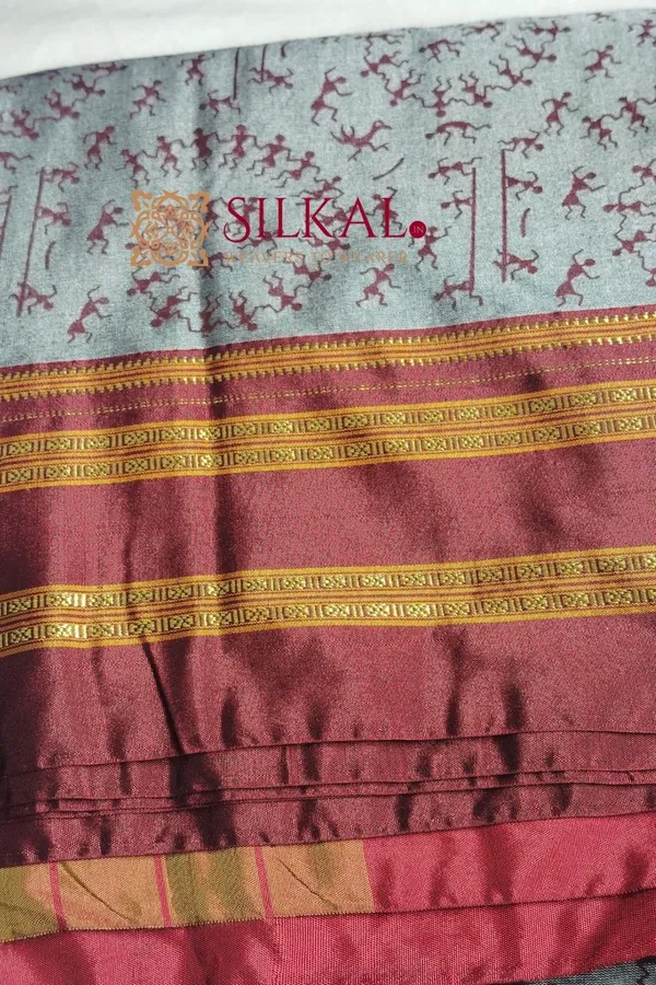 Handloom_Print_Viscose_Silk_Gayatri_Border_Saree__SKL_1955