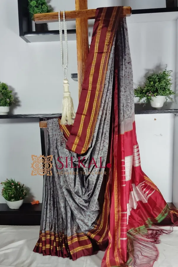 Handloom_Print_Viscose_Silk_Gayatri_Border_Saree__SKL_1955