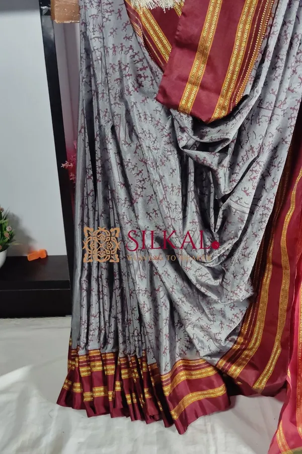 Handloom_Print_Viscose_Silk_Gayatri_Border_Saree__SKL_1955