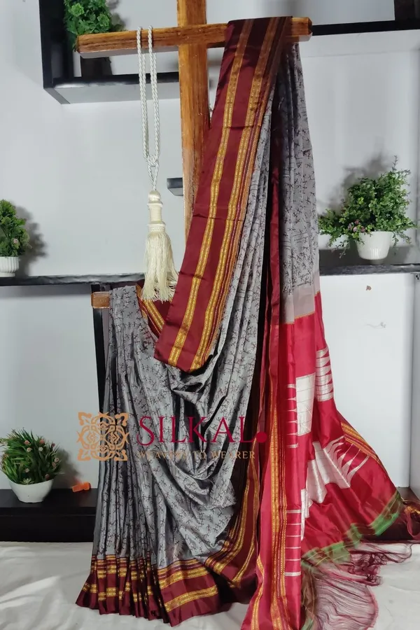 Handloom_Print_Viscose_Silk_Gayatri_Border_Saree__SKL_1955