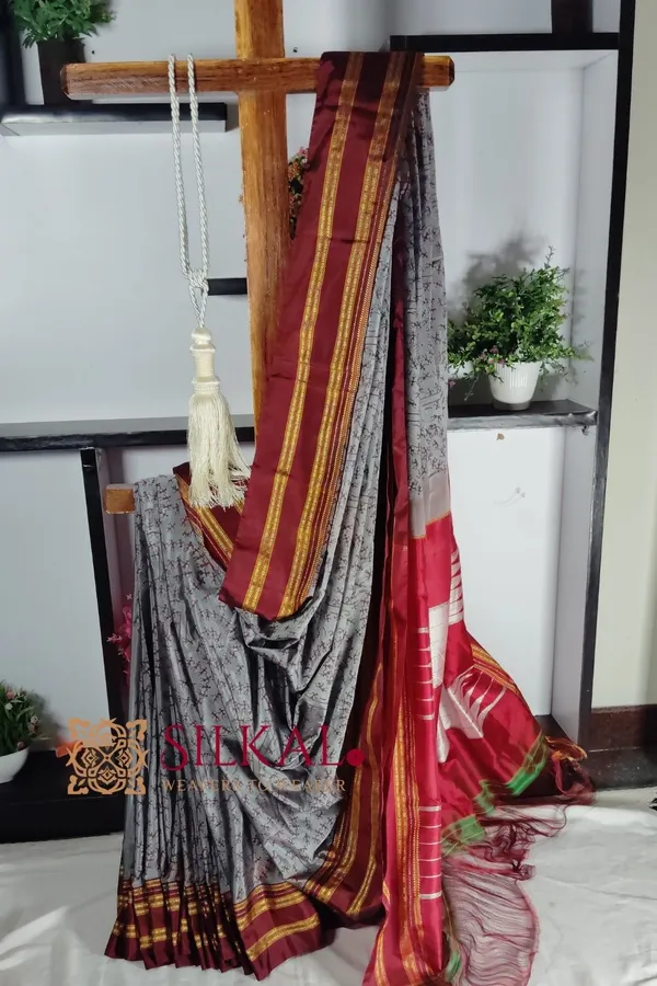 Handloom_Print_Viscose_Silk_Gayatri_Border_Saree__SKL_1955
