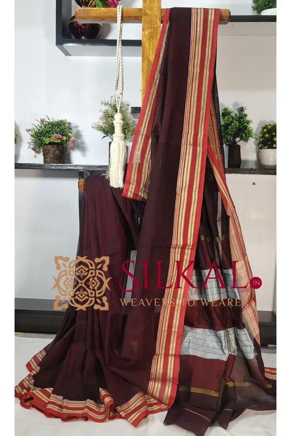 ILKAL_NIB_Cotton_Gomi_Border_Saree_SKL03267