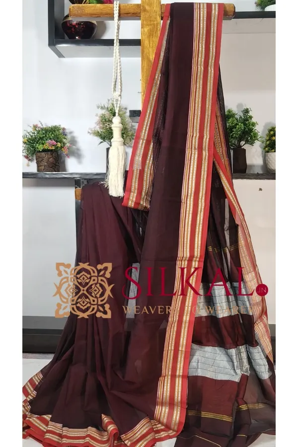 ILKAL_NIB_Cotton_Gomi_Border_Saree_SKL03267