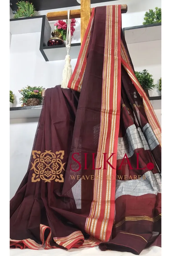 ILKAL_NIB_Cotton_Gomi_Border_Saree_SKL03267