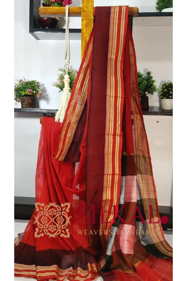 ILKAL_NIB_Cotton_Gomi_Border_Saree_SKL03270